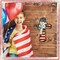 4th of July Hanging Door Sign Wooden Independence Day Decorations Patriotic Door Hanger American Rustic